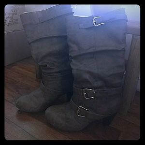 Brown slouch boots